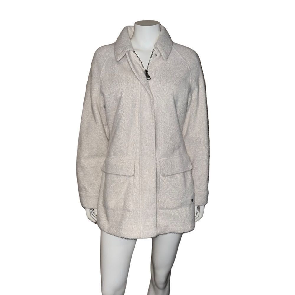 Calvin Klein Womens Belted Shirt Jacket Ivory Missing Belt Medium NWT NWD - Picture 2 of 8